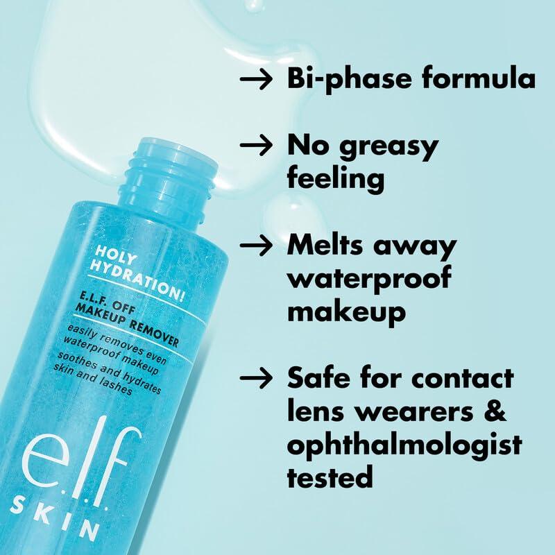 e.l.f. SKIN Holy Hydration Off Makeup Remover, Liquid Makeup Remover For Eye, Lip & Face Makeup, Gentle Formula, Vegan & Cruelty-free - Image 4