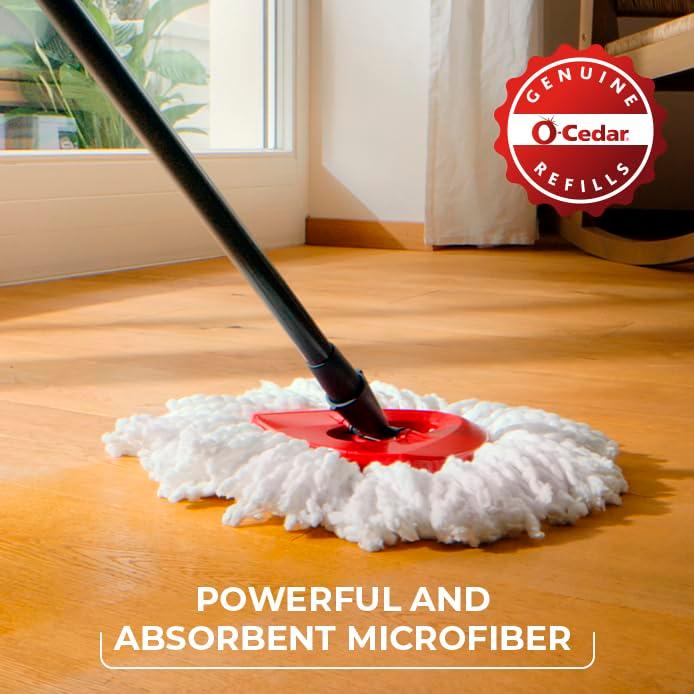 O-Cedar Easywring Microfiber Spin Mop & Bucket Floor Cleaning System with 3 Extra Refills - Image 6