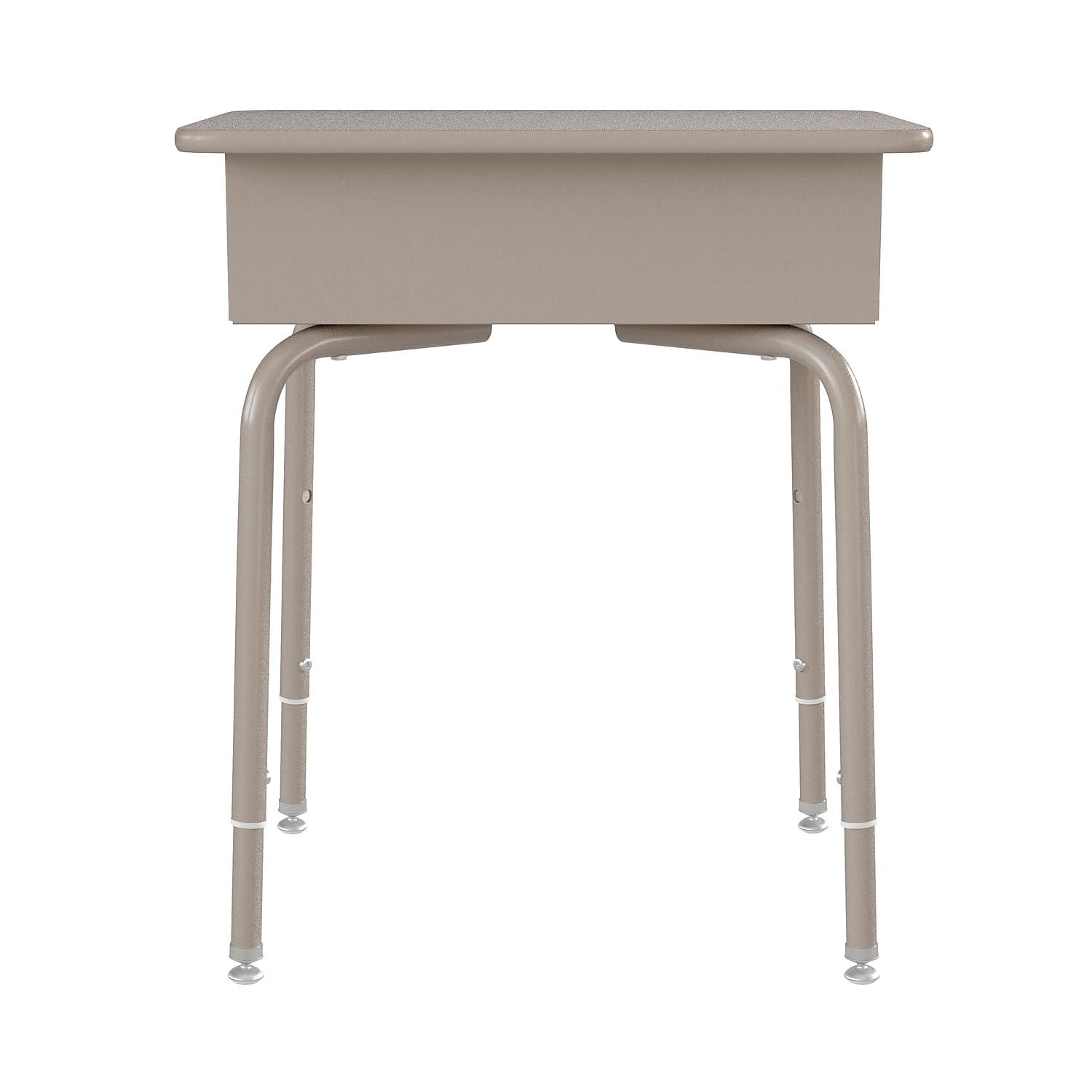 Flash Furniture Billie Student Desk - Gray Granite Open Front School Desk - Silver Metal Frame - 24"W x 18"D Adjustable Height, Durable for School or Remote Learning - Image 8