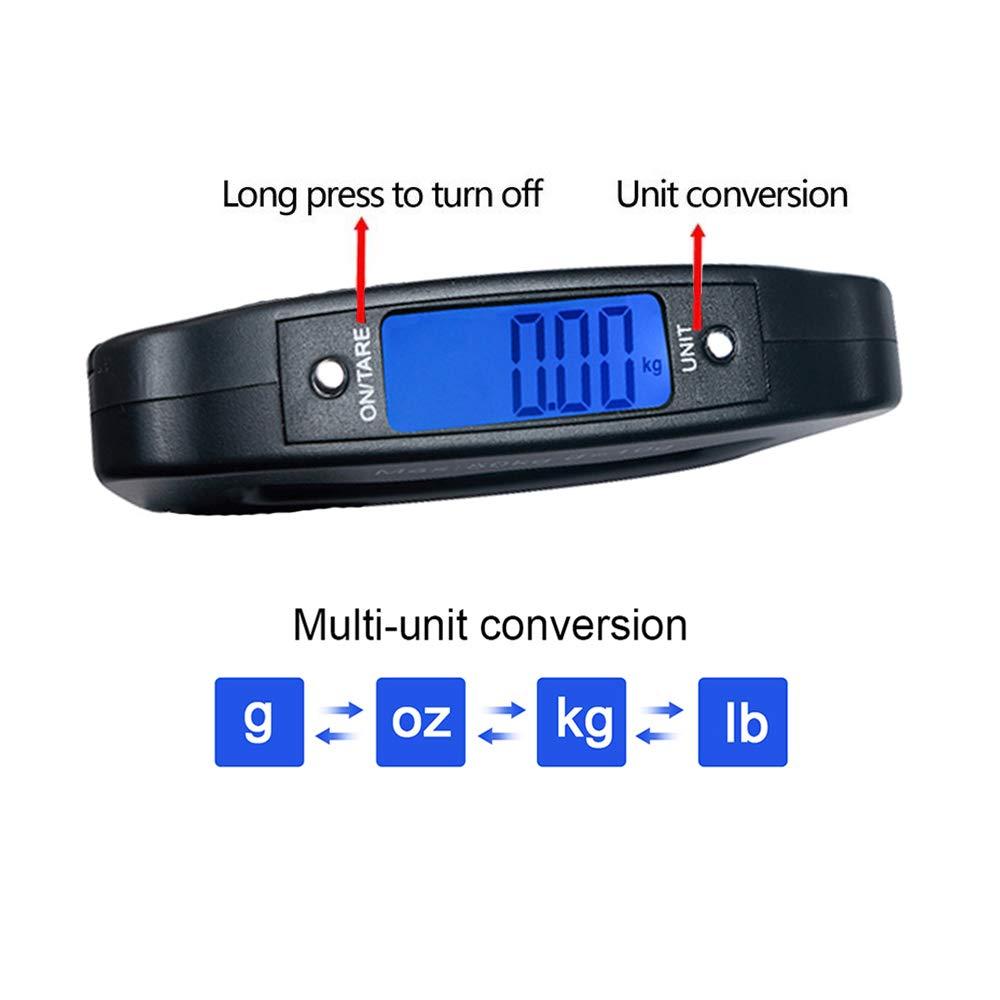 YAGSUW Handheld Digital Luggage Scale with Grip for Travel Portable Electronic Weighing Suitcase and Bag 110Lb/50kg Black - Image 9