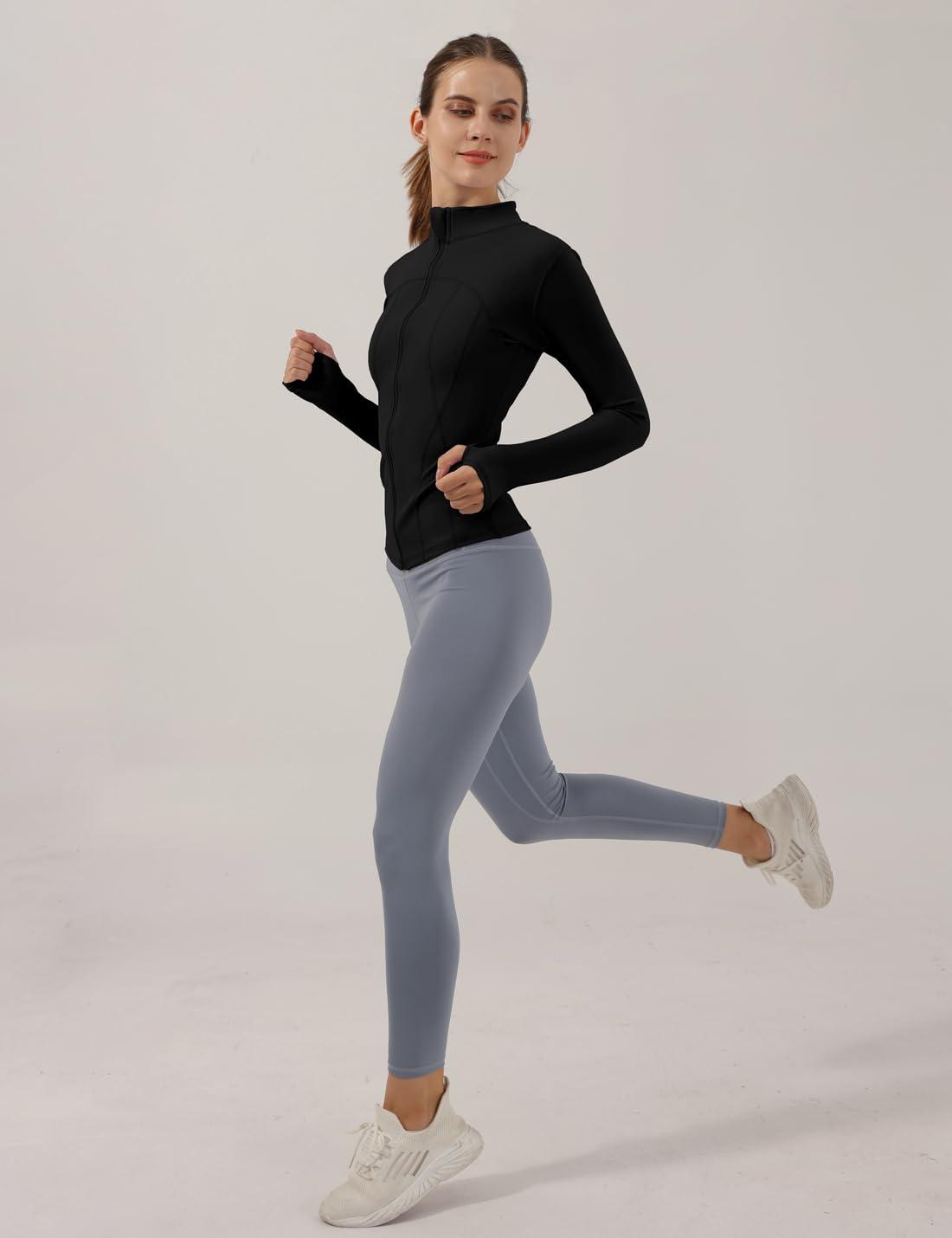 Locachy Women's Slim Fit Full Zip Athletic Running Sports Workout Jacket with Thumb Holes - Image 6