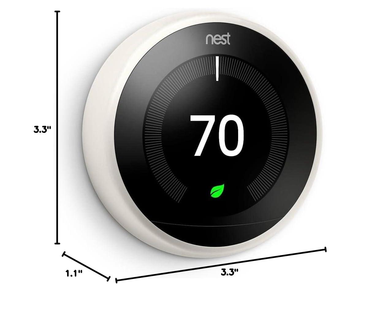 Google Nest Learning Thermostat - Programmable Smart Thermostat for Home - 3rd Generation Nest Thermostat - Compatible with Alexa - White (Renewed) - Image 5
