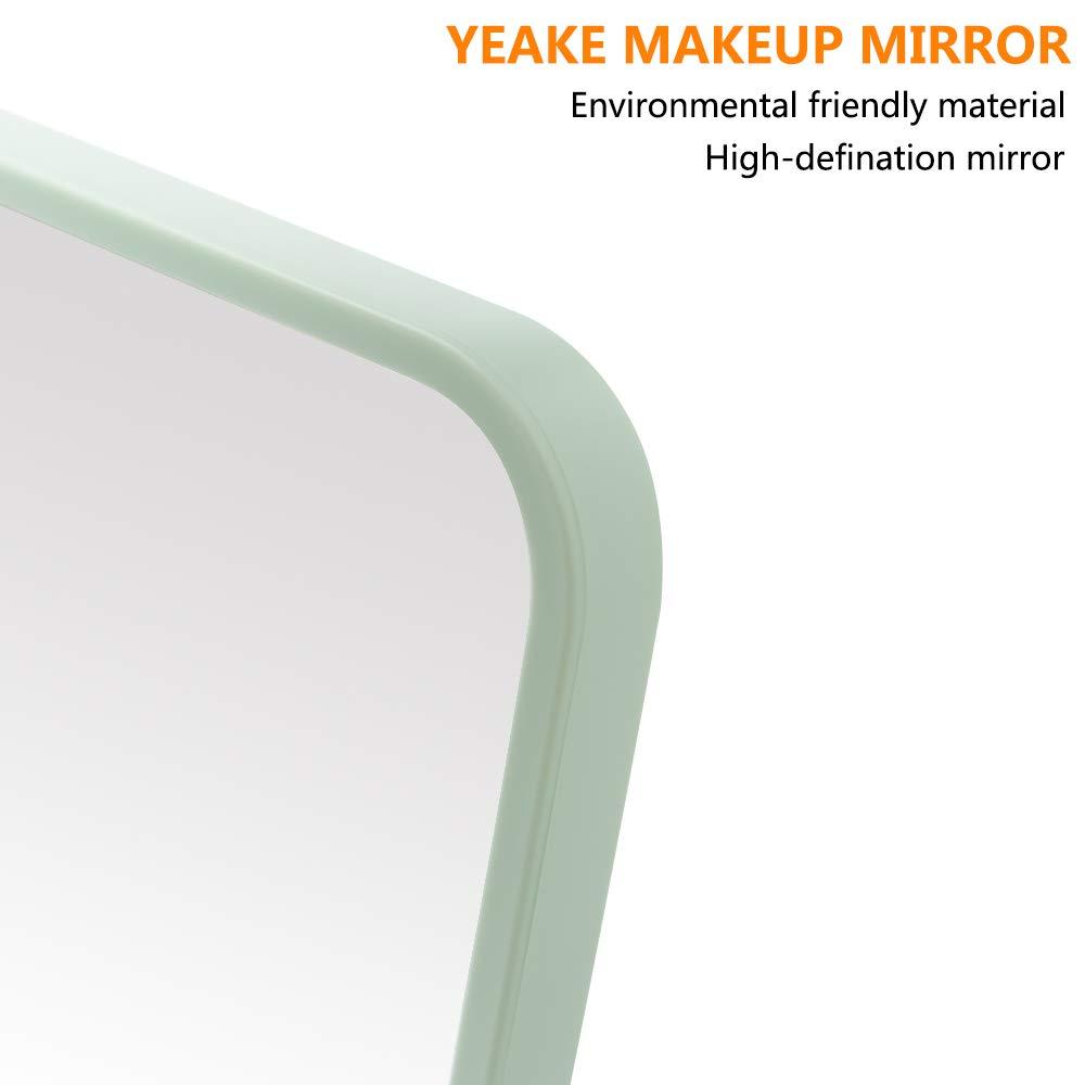 YEAKE Table Desk Vanity Makeup Mirror,8-Inch Portable Folding Mirror with Metal Stand 90°Adjustable Rotation Tavel Make Up Mirror Hanging Bathroom for Shower Shaving(Gray) - Image 3