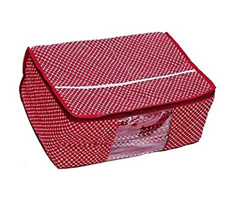 Fashion Bizz Maroon Large Quilted Printed Saree Cover Bag Set of 5 Pcs - Image 2