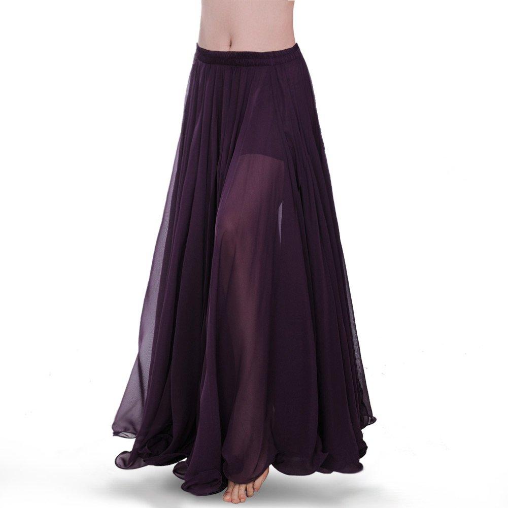 ROYAL SMEELA Chiffon Belly Dance Skirt for Women Belly Dancing Costume Outfit Tribal Maxi Full Skirts Solid Color Skirt Voile - Image 4