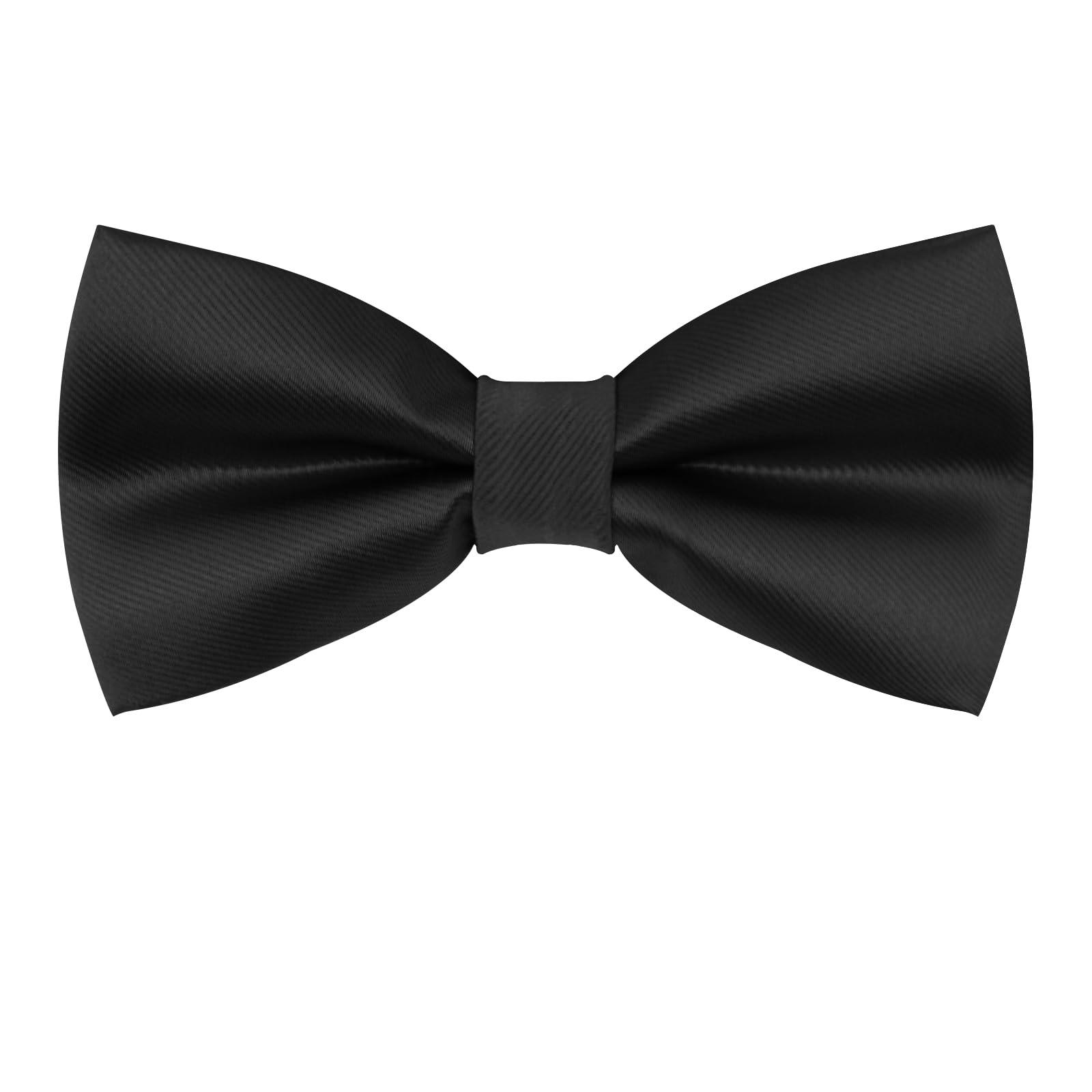 Luckyvestir Bow Ties for Men, Pre-Tied Bowtie Adjustable Black Mens Tie for Shirts Vests Tuxedos Suits Party Graduation Gifts