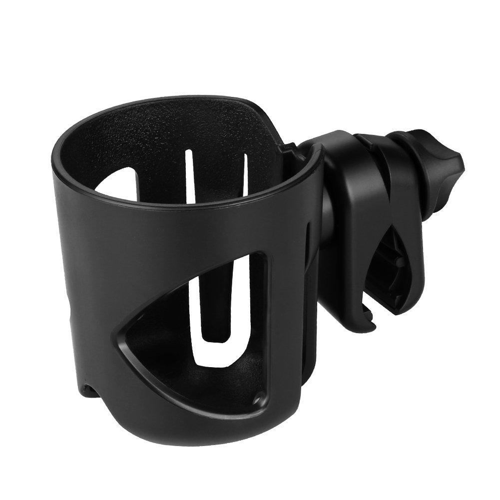 Accmor Stroller Cup Holder, Universal Cup Holder, 360° Rotatable Large Caliber Designed Bottle Cage for Bike, Stroller, Wheelchair, Walker, Scooter, Black