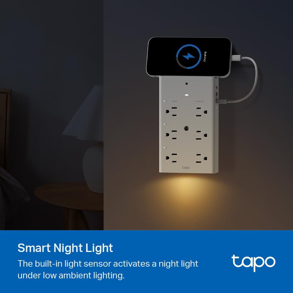 TP-Link Tapo Smart Plug Outlet Extender, Surge Protector, 18W Fast Charging, 3 Individual Smart Outlets, 1x USB-C & 2X USB-A, Smart Night Light, Works w/Apple HomeKit, Alexa & Google Home, Tapo P306 - Image 6
