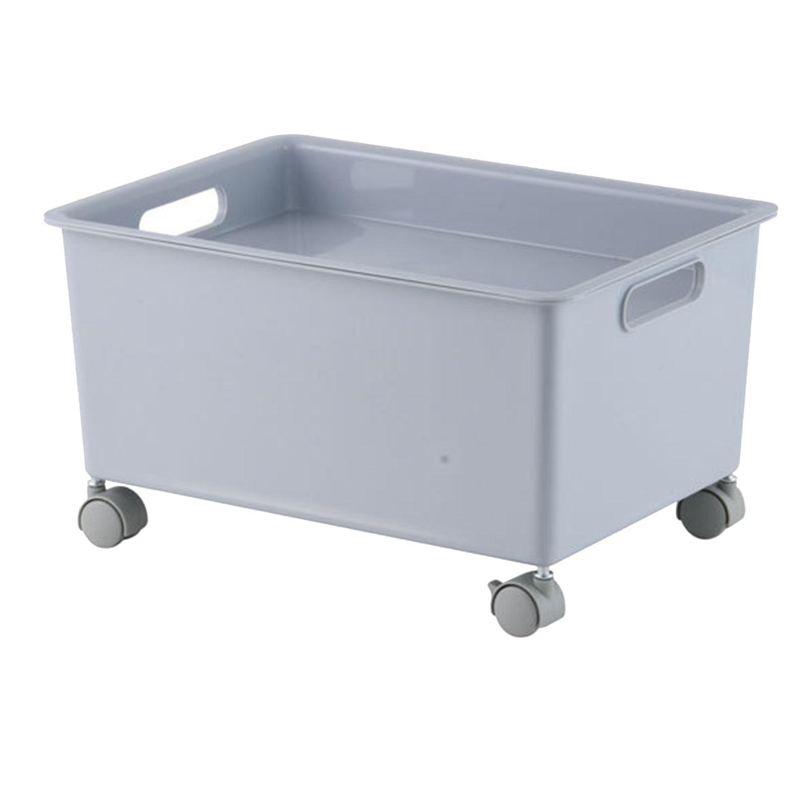 Storage Basket Roller Basket, Laundry Basket with Wheels, Premium PP Sturdy Portable Movable Easy Storage Large Capacity Organizer Box for Books Clothes Shoes, for Clothes,Blanket, Sweater,(Grey) - Image 3