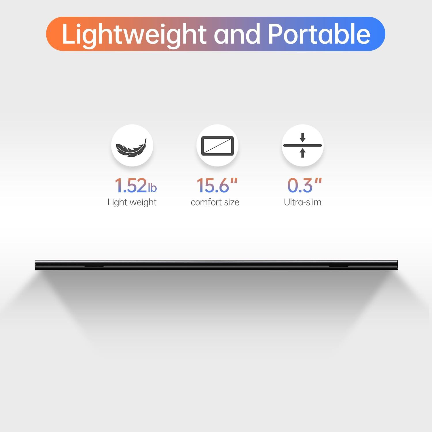 ForHelp 15.6inch Portable Monitor,1080P USB-C HDMI Second External Monitor for Laptop,PC,Mac Phone,PS,Xbox,Swich,IPS Ultra-Thin Zero Frame Gaming Display/Premium Smart Cover - Image 4