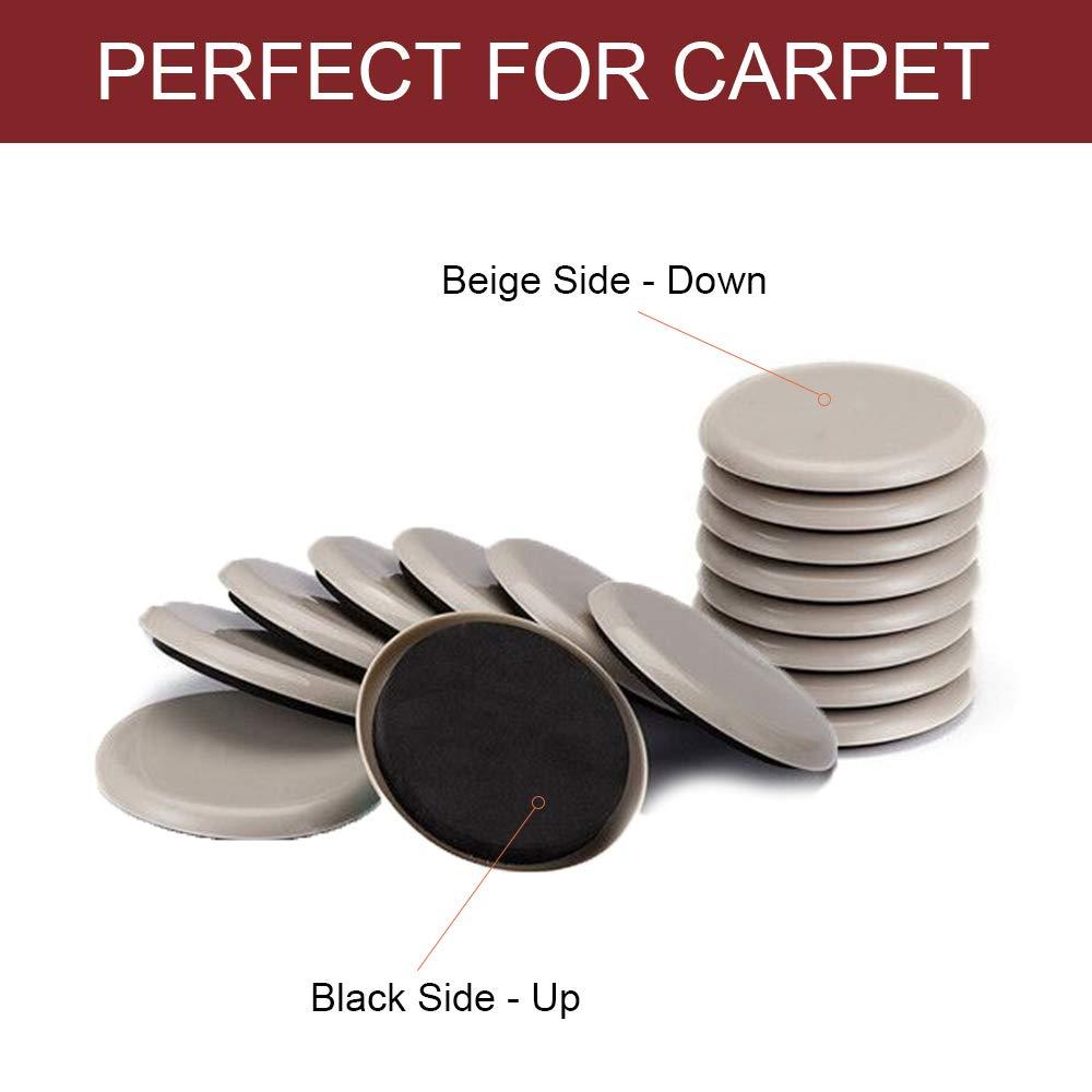 Yelanon Furniture Sliders, 20pcs-3 1/2” Furniture Sliders for Carpet, Furniture Pads Hardwoods Floors, Heavy Duty Furniture Movers Sliders, Reusable Moving Pads, Floor Protectors for Carpet - Image 4