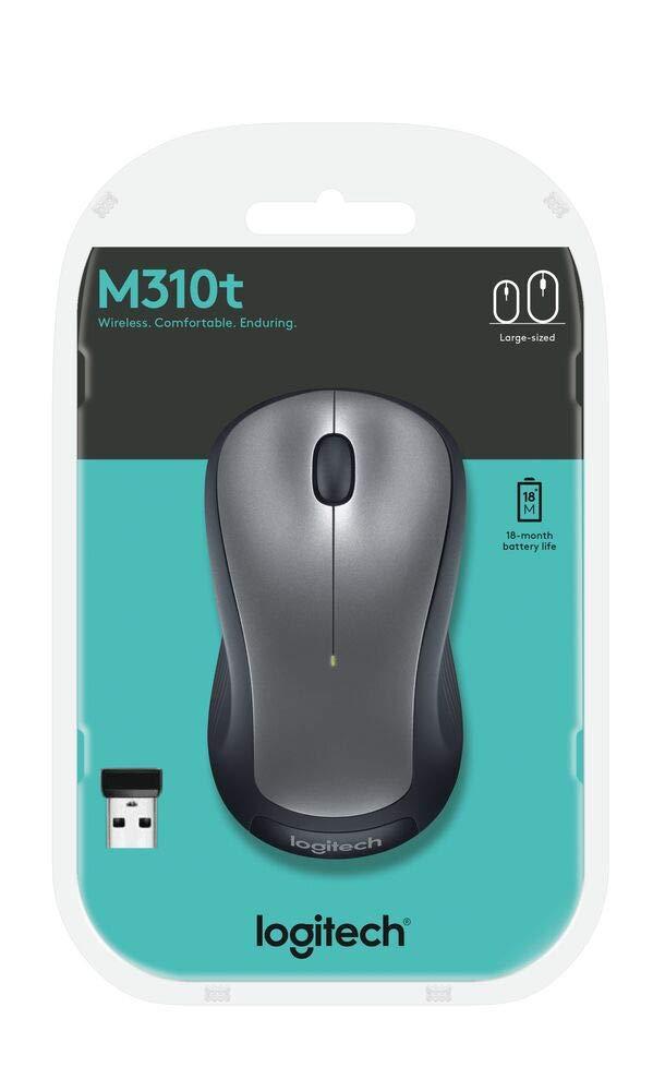 Logitech M310 Wireless Mouse, 2.4 GHz with USB Nano Receiver, 1000 DPI Optical Tracking, 18 Month Life Battery, PC/Mac/Laptop - Silver Grey - Image 5