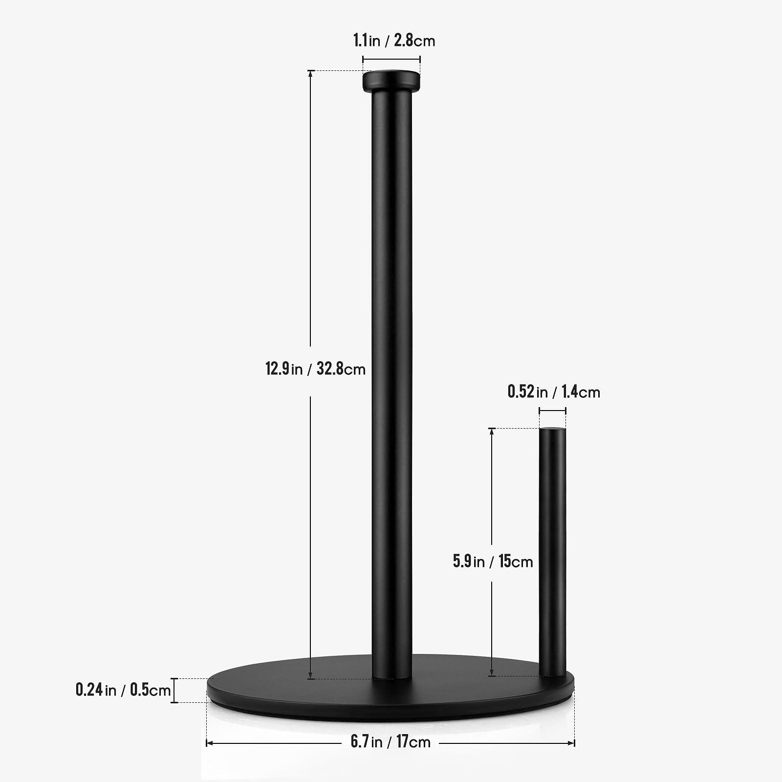 Black Paper Towel Holder, Countertop Paper Towel Holder, Steady Paper Roll Holder, Weighted Paper Towel Stand for Kitchen Bathroom - Image 3