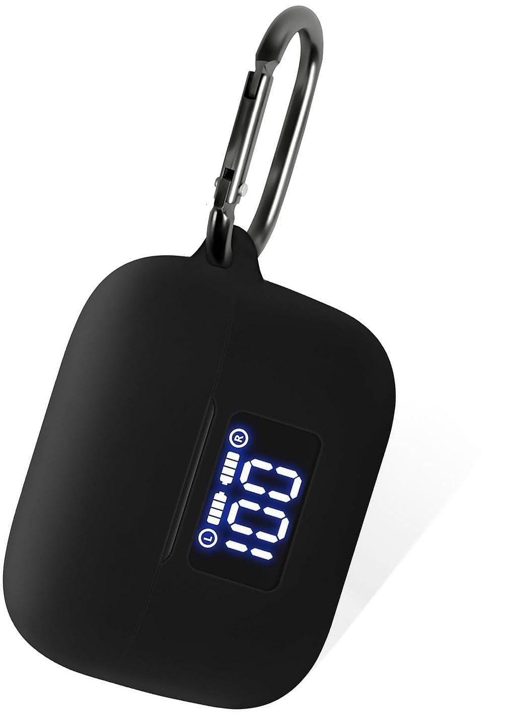 Geiomoo Silicone Case for TOZO Tonal Fits(T21), Protective Cover with Carabiner (Black)