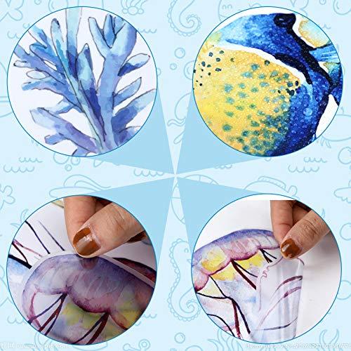 116 Pieces Ocean Wall Decals Under The Sea Fish Wall Nursery Decals Removable Marine Animals Peel and Cute Stickers Art for Kids Bedroom Living Room Bathroom Decoration(Lovely Colors) - Image 4