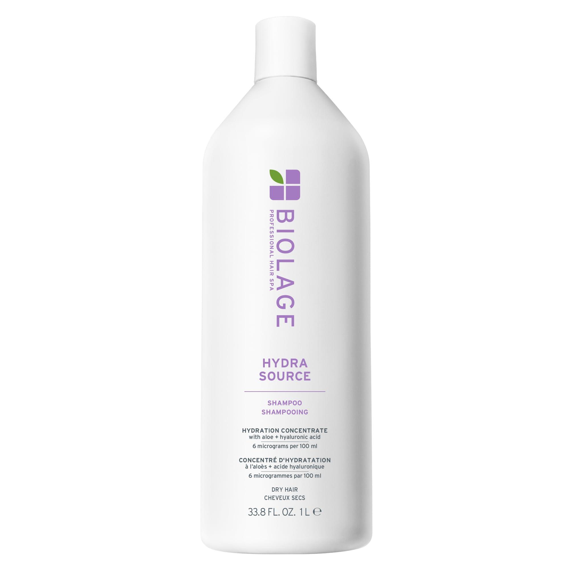 Biolage Hydra Source Shampoo - Softens & Adds Shine, For Dry Hair, Infused with Micro-Filtered Aloe Vera & Fermented Hyaluronic Acid, Vegan & Paraben-Free, Packaging May Vary