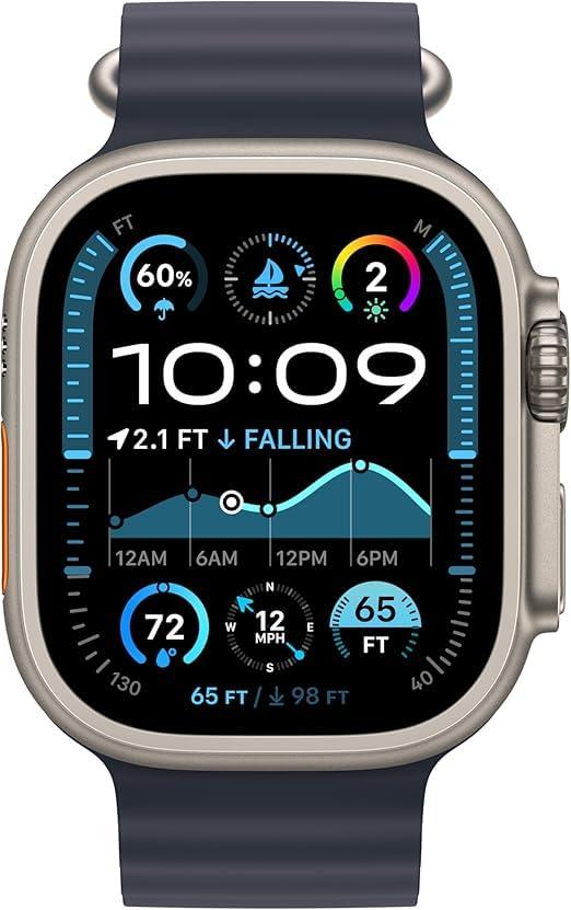 Apple Watch Ultra 2 [GPS + Cellular, 49mm] - Titanium Case with Blue Ocean Band, One Size (Renewed) - Image 8