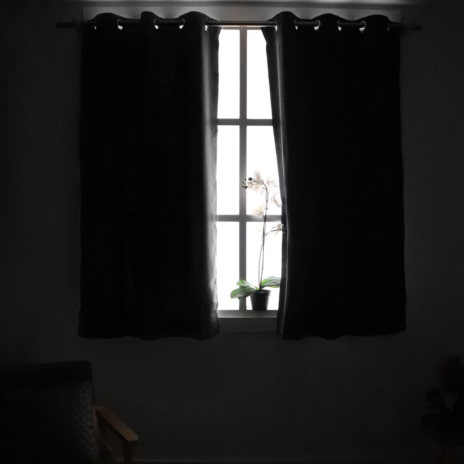 YoungsTex Blackout Curtains for Bedroom 63 Inches Long - Insulated Room Darkening Window Drapes with Grommet for Living Room Kids Energy Saving Thermal Curtain, 2 Panels, 42 x 63 Inch, Dark Grey - Image 2