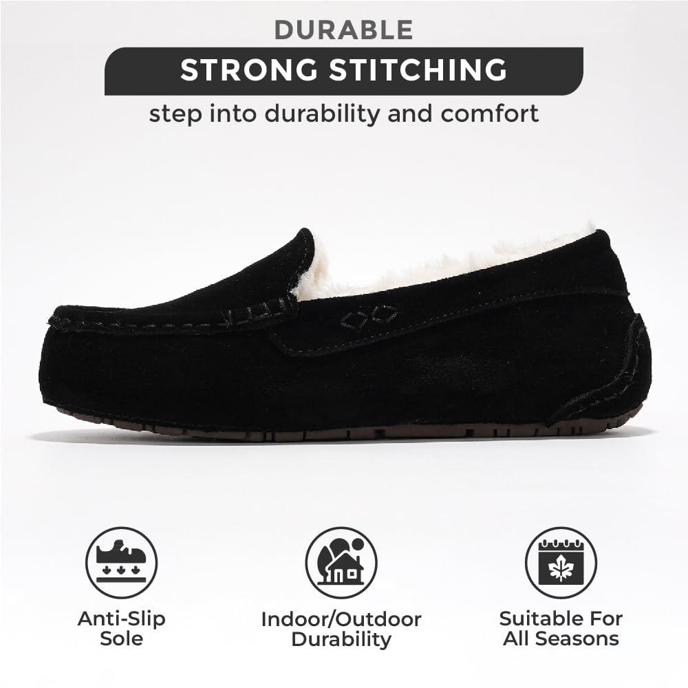 Project Cloud Genuine Suede Loafers for Women - Comfortable Outdoor Slippers for Women Footwear with Memory Foam - Womens Slippers - Stylish Womens Moccasin (Cathi) - Image 3