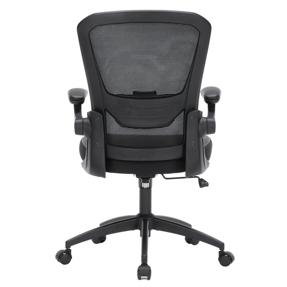 TOPBSHODC Ergonomic Office Chair 350lbs PU Leather Mesh Desk Chair with Lumbar Support, Flip-Up Arms, Swivel Wheels, Adjustable Height, Rolling Executive Computer Task Chair for Home Office,Black - Image 6
