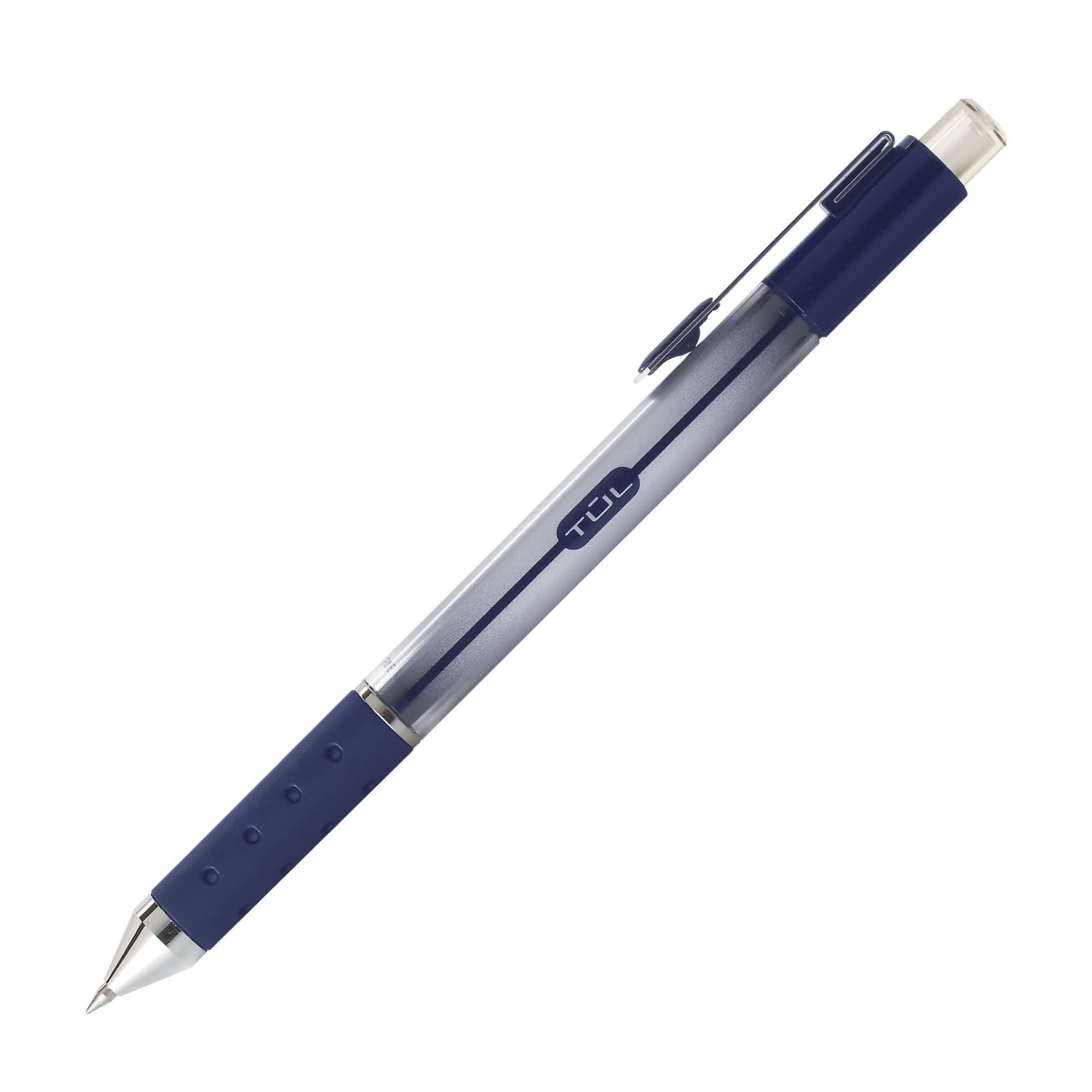 TUL Gel Pens, Retractable, Medium Point, 0.7 mm, Gray Barrel, Blue Ink, Pack Of 12 - Image 2