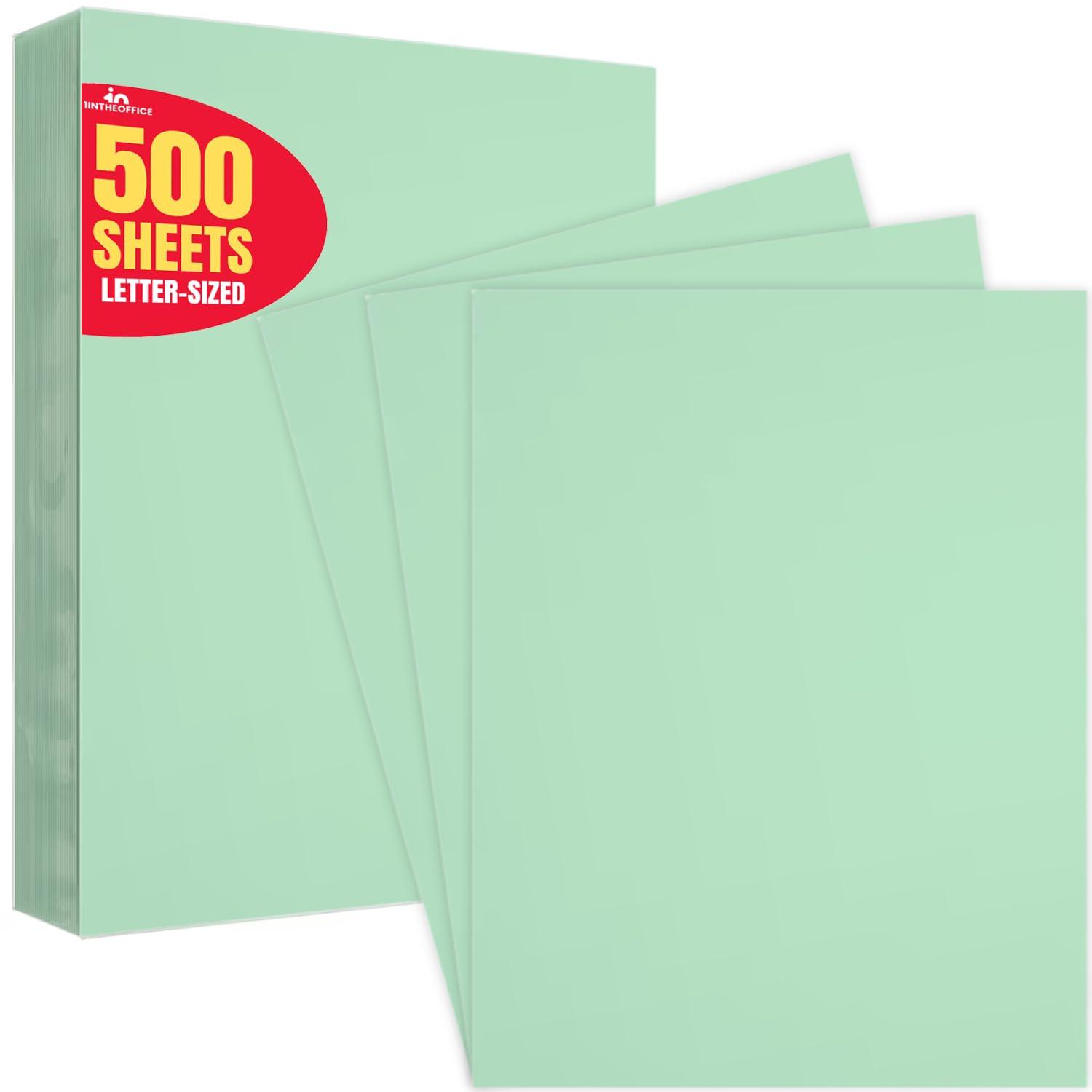 1InTheOffice Green Copy Paper, Printer Paper, Colored Copy Paper, 20 lbs., 8.5" x 11", 20 lbs., 500 Pack
