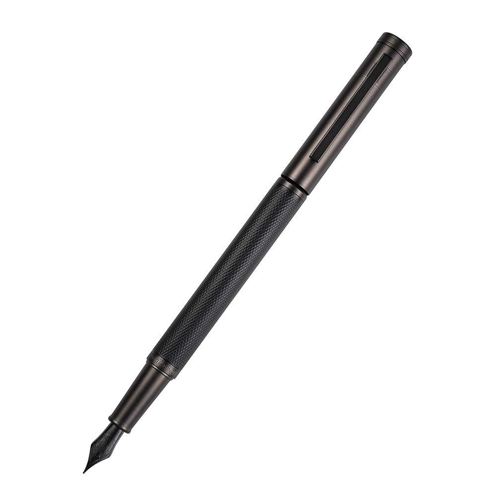 Matte Black Forest Fountain Pen Extra Fine Nib Classic Design with Converter and Metal Pen Box Set by Asvine - Image 9