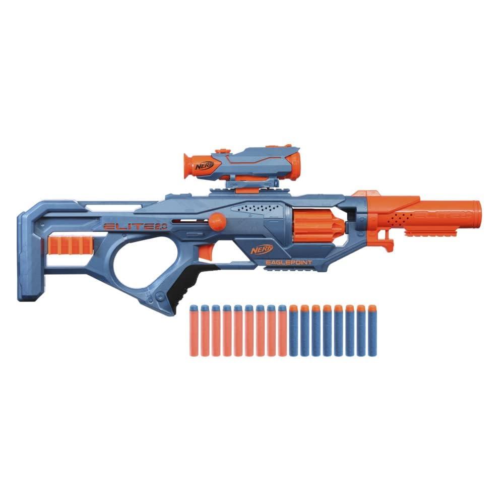 Hasbro Nerf Elite 2.0 Eaglepoint RD-8 Water Blaster, Super Soakers for Kids, 16-Dart Capacity, Travel Outdoor Summer Toys, Fun for Ages 8+