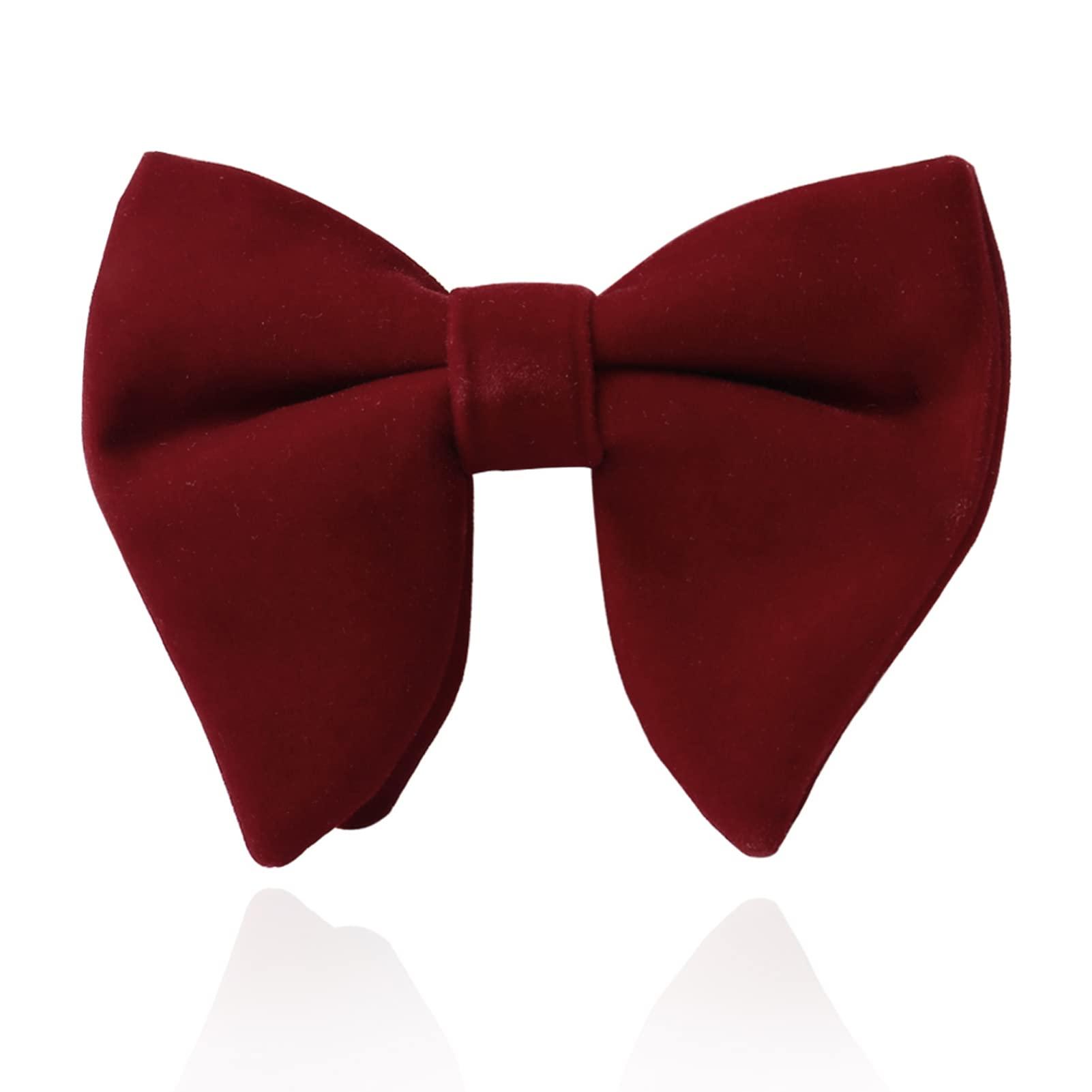 PACGOTH Bow Ties for Men, Men’s Pre-Tied Bow Ties, Velvet Bow Ties for Men, Adjustable Oversized Tuxedo Bow Tie With Gift Box