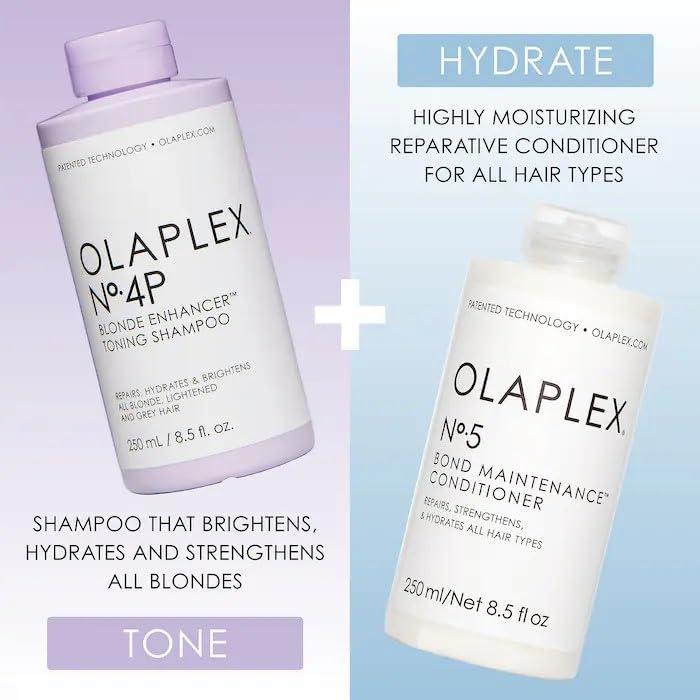 Olaplex No. 4P Blonde Enhancing Toning Shampoo, 8.5 Fl Oz + No. 5P Blonde Enhancer™ Toning Conditioner, Repairs, Hydrates, & Brightens All Blonde, Lightened, & Grey Hair - Image 6