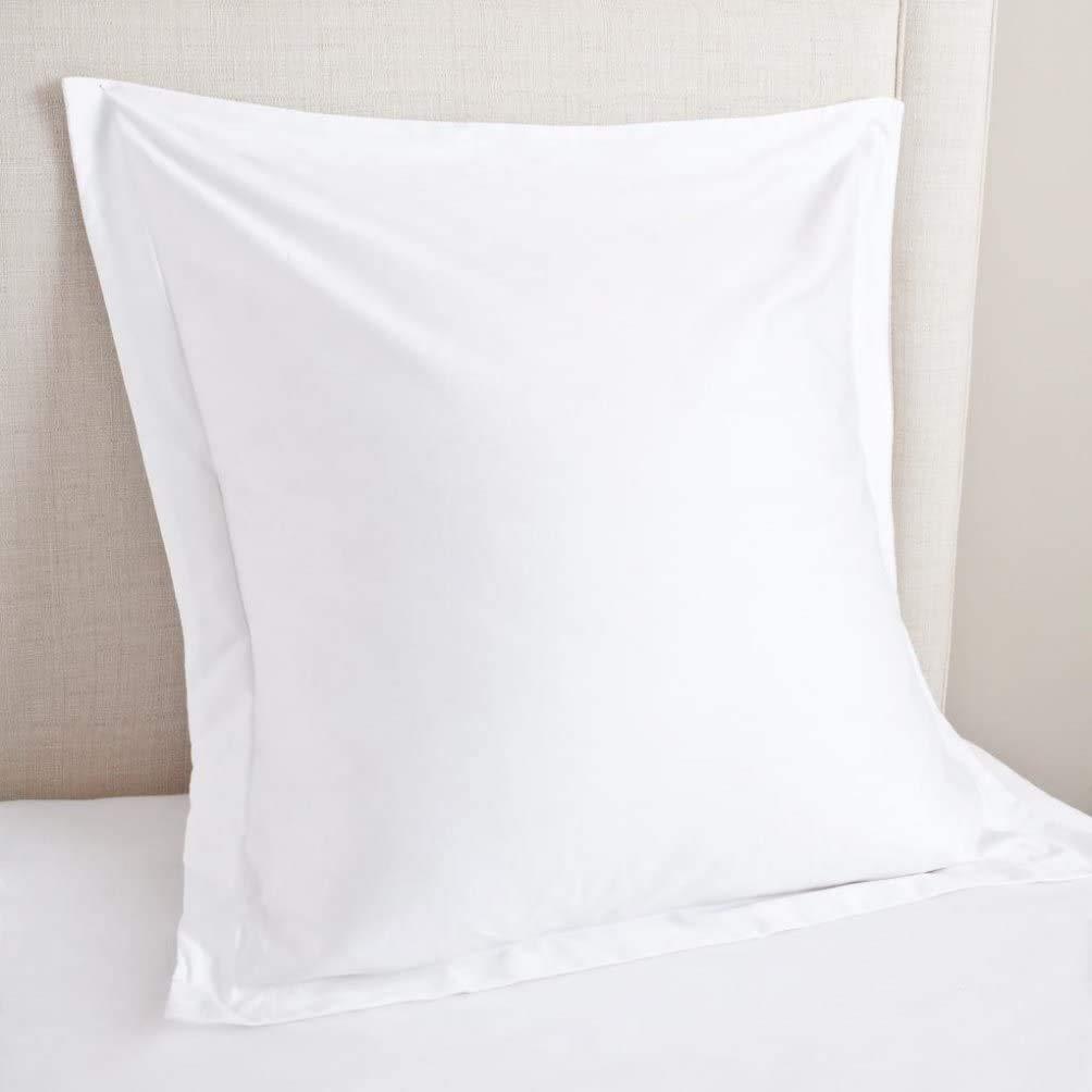 Euro Sham Covers 26x26 Set Of 2 White 600 Thread Count 100% Egyptian Cotton Pack Of 2 Euro 26x26 Pillow Covers Cushion Cover Cases Soft Skin Friendly European Size Decorative Square Pillow Shams - Image 2