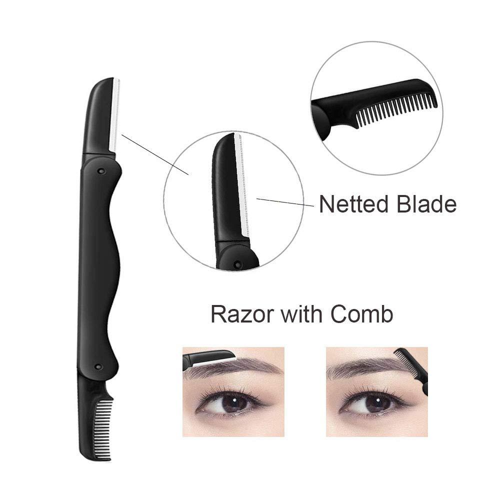 Eyebrow Razor, 5-in-1 Eyebrow Kit, Professional Eyebrow Grooming Set, Eyebrow Trimmer Set for Women and Men, Including Brow Razors Trimmer, Brush, Eyebrow Scissors, Slant Tweezers - Image 3