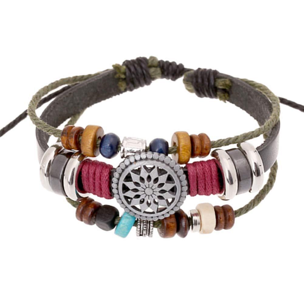Trenro Women Lady Bohemia Wind Beaded Multilayer Hand Woven Bracelet Jewelry - Image 6