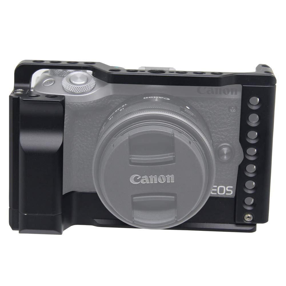 Easy Hood Camera Cage for Canon EOS M6 Mark II Mirrorless Digital Camera, Vlogging Video Shooting Filmmaking Rig Stabilizer with Cold Shoe 1/4" Thread Holes & 3/8" Locating Hole - Image 4