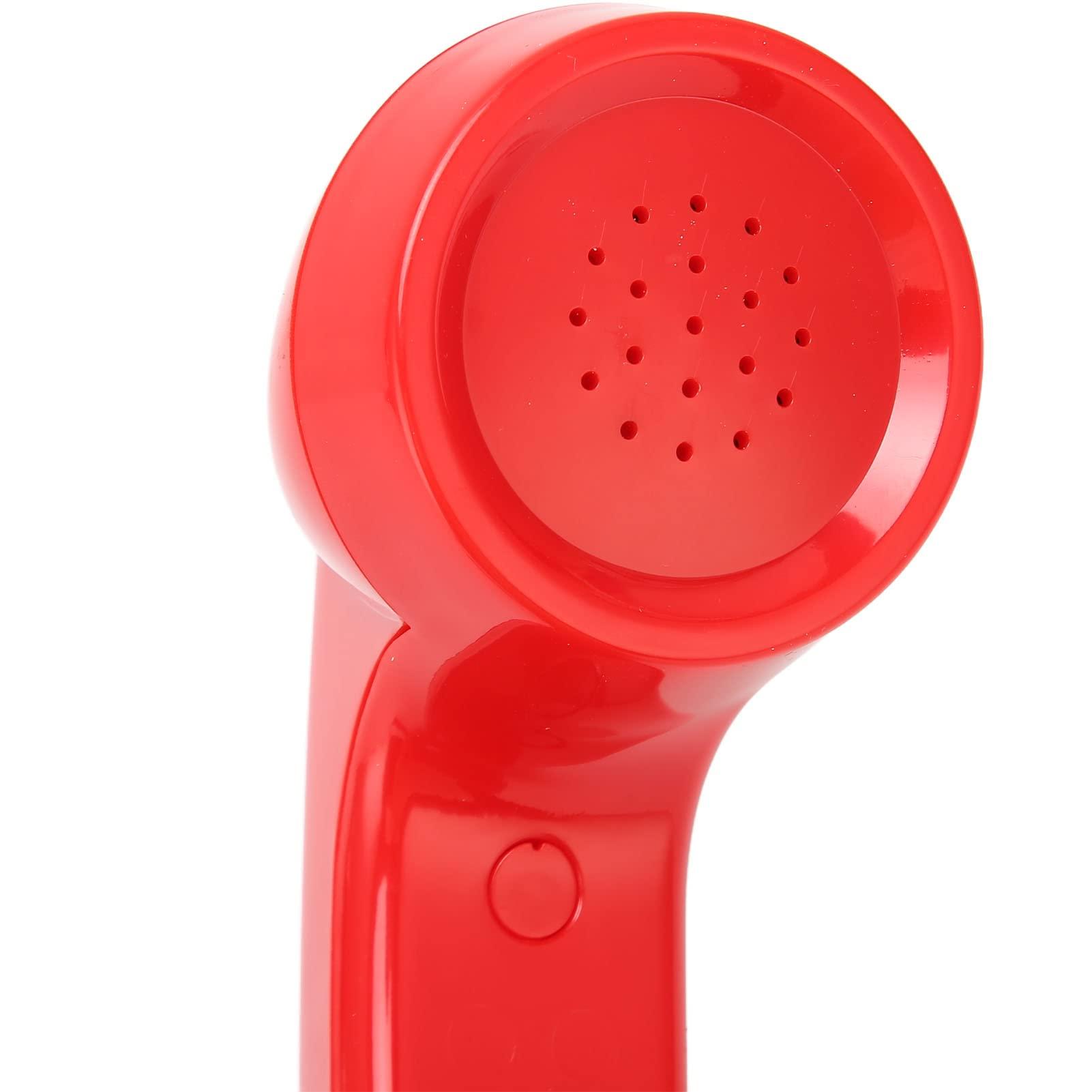 3.5mm Retro Phone Handset, Old School Cell Phone Handset, Raniation Proof Handheld Receiver Telephone for Home Office, Mobile Phones, Computers (Red) - Image 6
