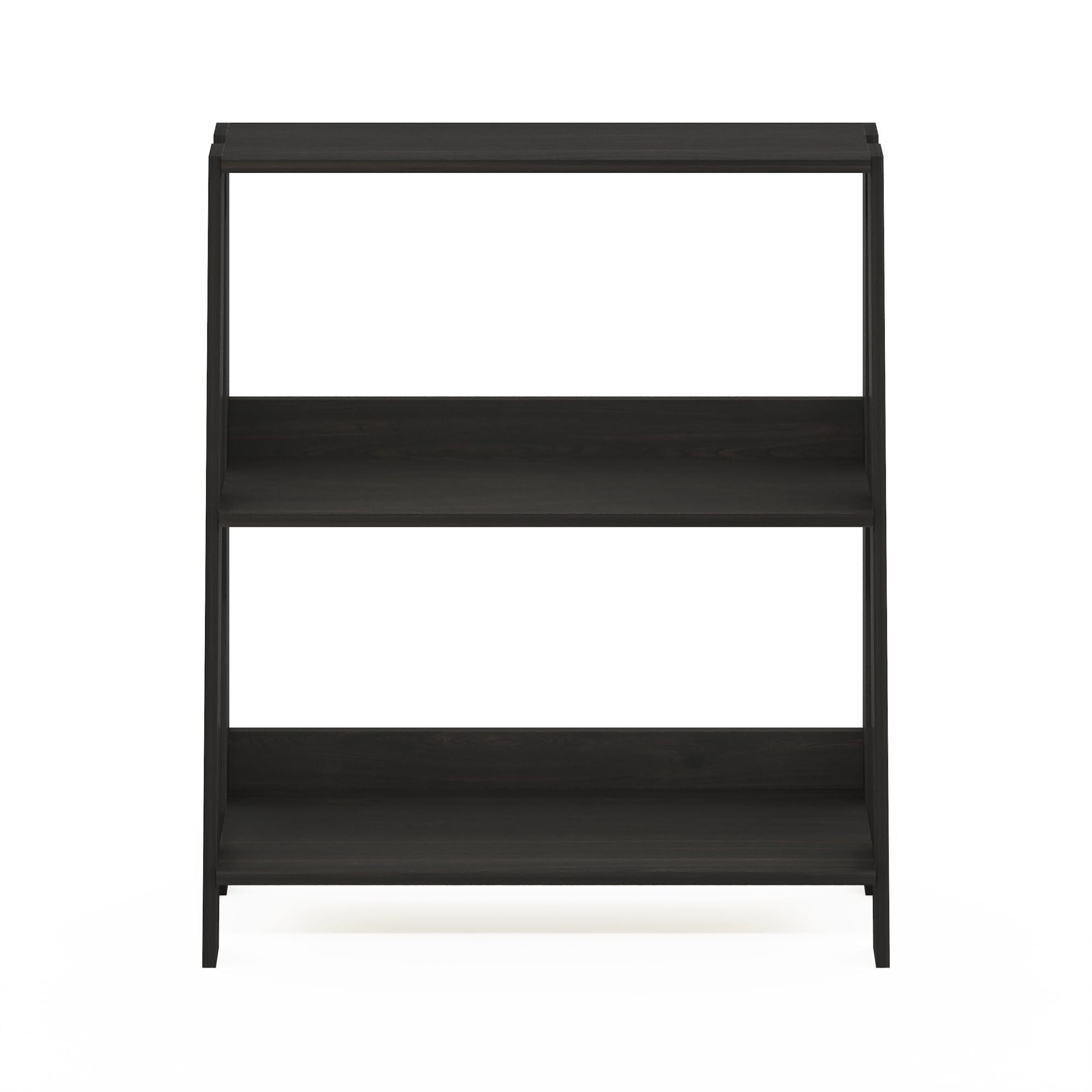 Furinno Ladder Bookcase Display Shelf, 3-Tier, Espresso - Image 6