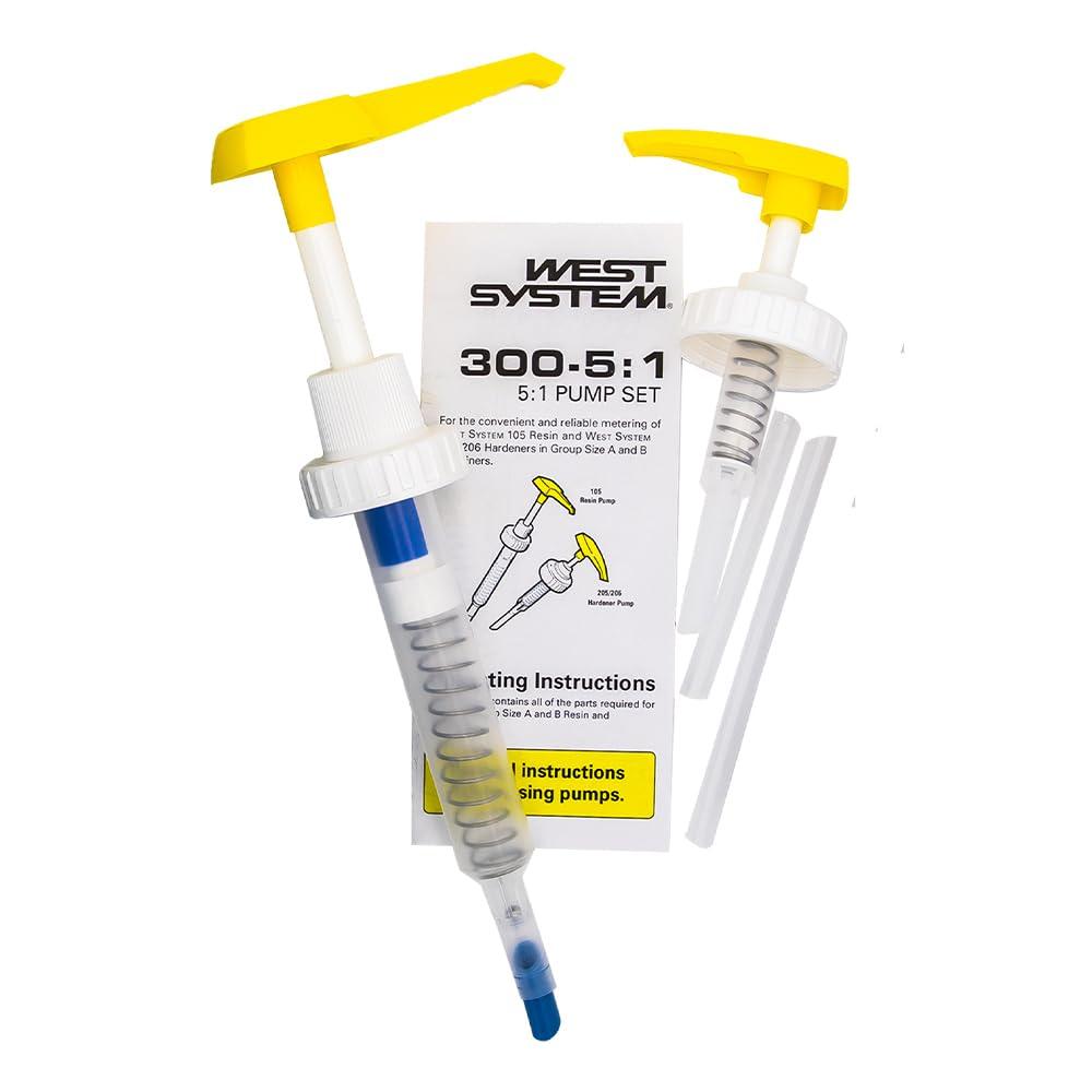 WEST SYSTEM 105A Epoxy Resin (32 fl oz) Bundle with 205A Fast Epoxy Hardener (7 fl oz) and 300 Mini Pumps Epoxy Metering 3-Pack Pump Set (3 Items) - Image 4