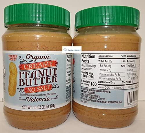 Trader Joe's2 Trader Joes Organic Creamy Peanut Butter Valencia No Salt 16oz 454g Two Bottles - Image 2