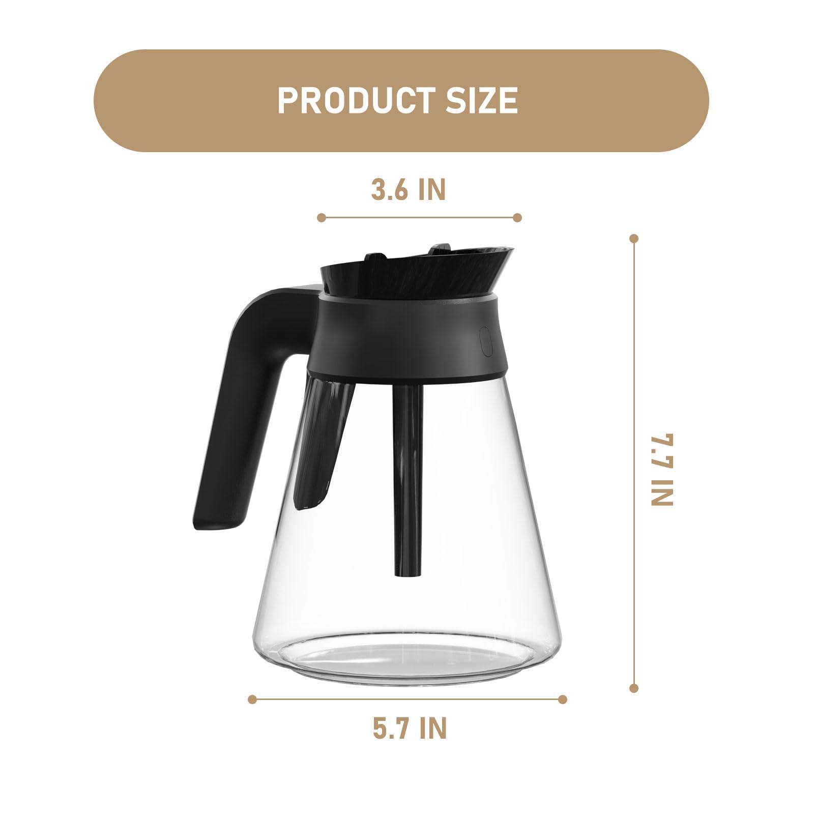6-Cups Coffee Bar Coffee Maker Carafe Replacement Pot Compatible with Ninja CF080, CF080C, CF080CCO, CF080A, CF080Z, CF080Q, CF080W, CF081, CF081C, CF082 Coffee Maker - Image 2