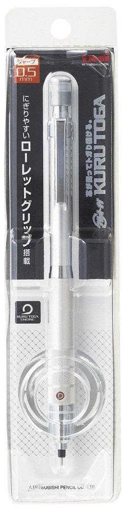 Uni Kuru Toga Roulette Model Auto Lead Rotation 0.5mm Mechanical Pencil, Silver Body (M510171P.26) - Image 2