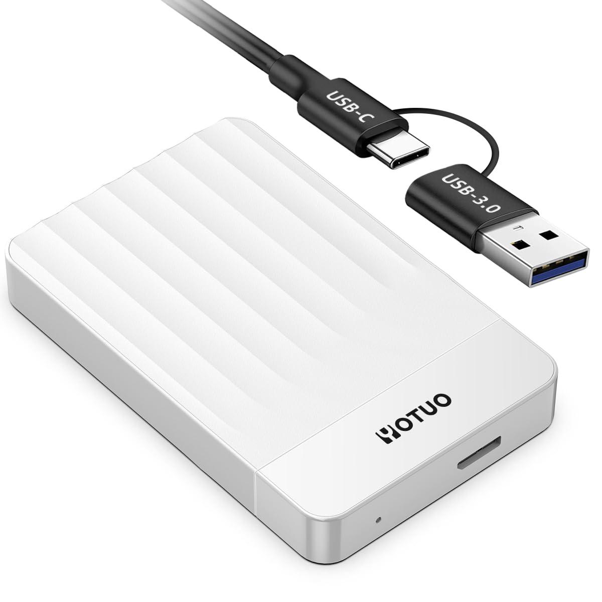 YOTUO Portable External Hard Drive Storage Expansion Mobile HDD USB 3.0 for PC, Mac, Desktop, Laptop, PS4, PS5, Xbox One X/S, Xbox 360, Xbox Series X/S, Office & Game (White, 320GB)