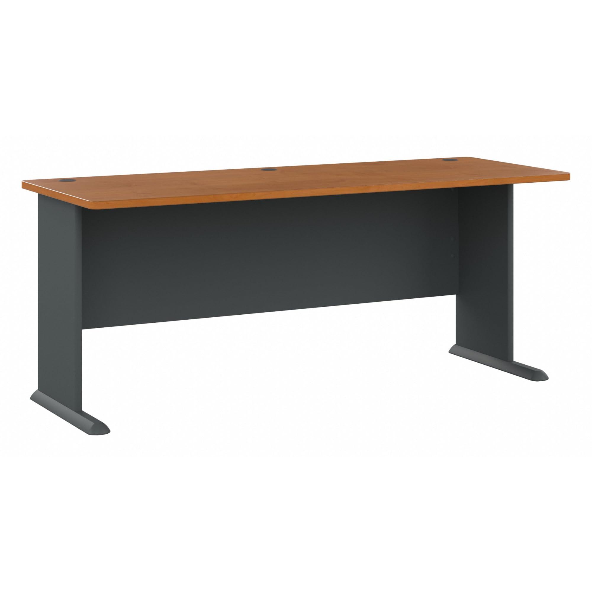 Bush Business Furniture Series A Desk, Large Workstation for Home or Professional Workspace, Desktop Solution for Office Use, 72W, Natural Cherry