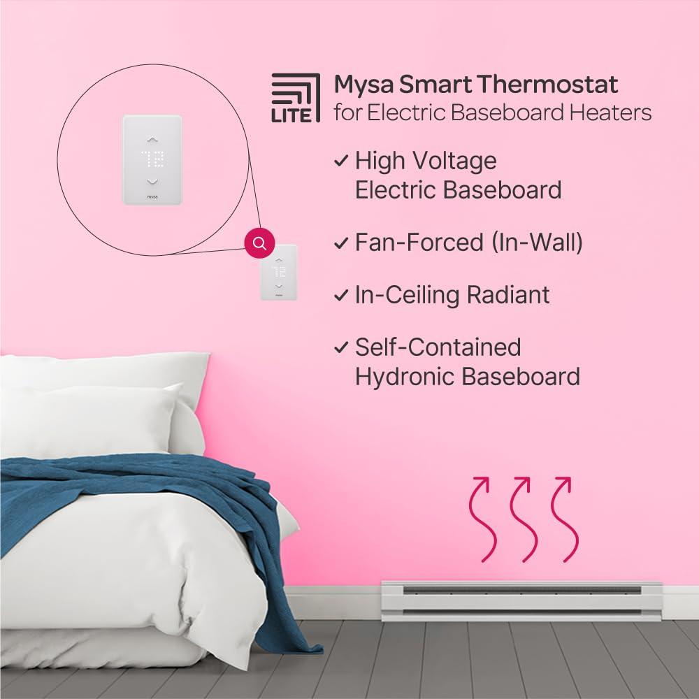 Mysa Smart Thermostat LITE for Electric Baseboard Heaters 240V | DIY Install | Use w/HomeKit, Alexa, Google Home | Wi-Fi Programmable | Remote Control with Free App - Image 3