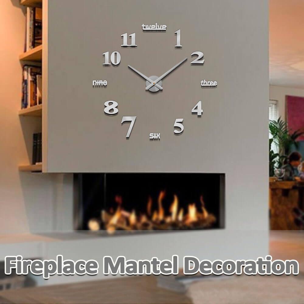 Mintime Modern Frameless DIY Wall Clock Large 3D Wall Watch Mirror Numbers for Home Office Decorations - Image 8