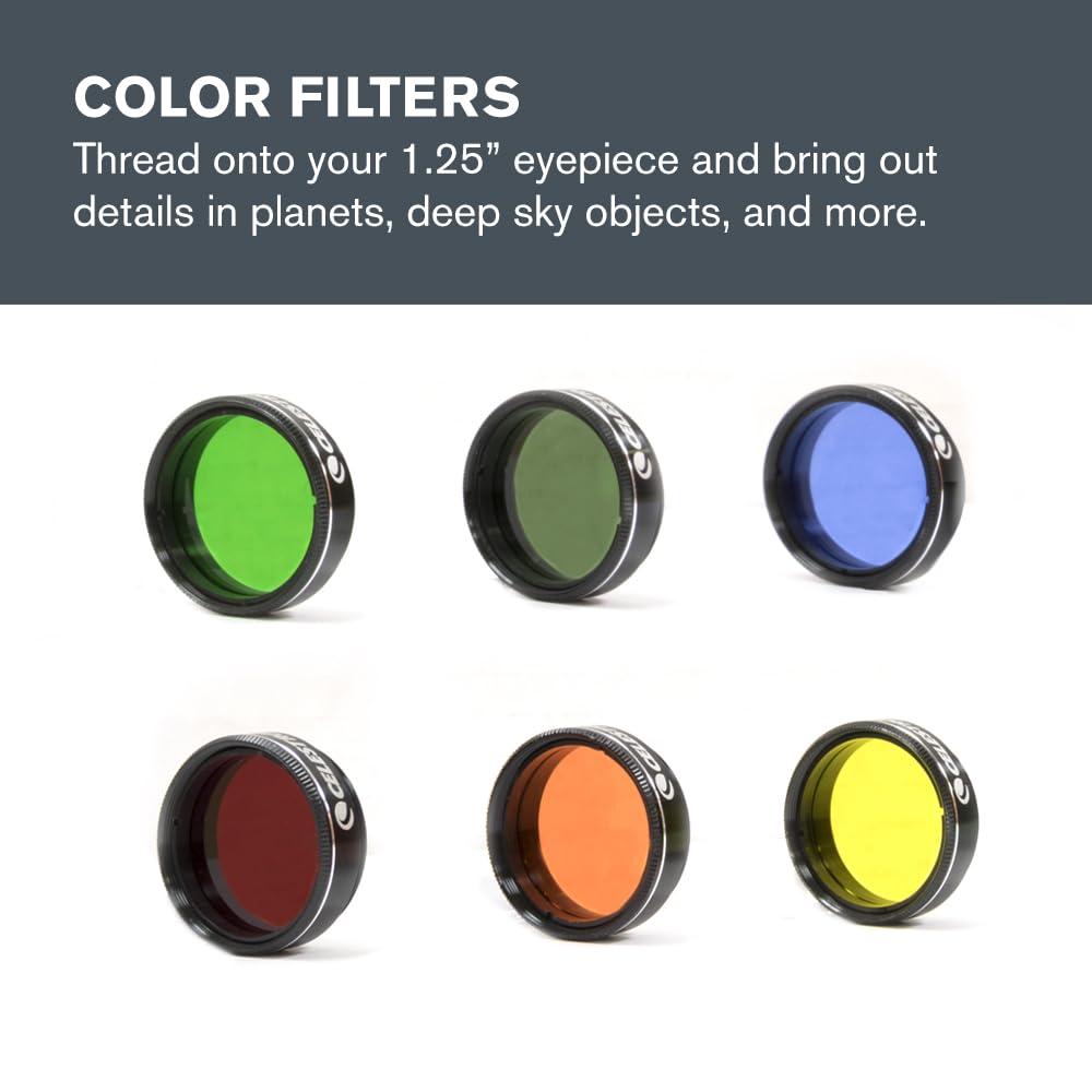Celestron 94303 1.25 inch Eyepiece & Filter Kit - Includes 14 Pieces in Metal Foam-Lined Carry Case, Silver - Image 4
