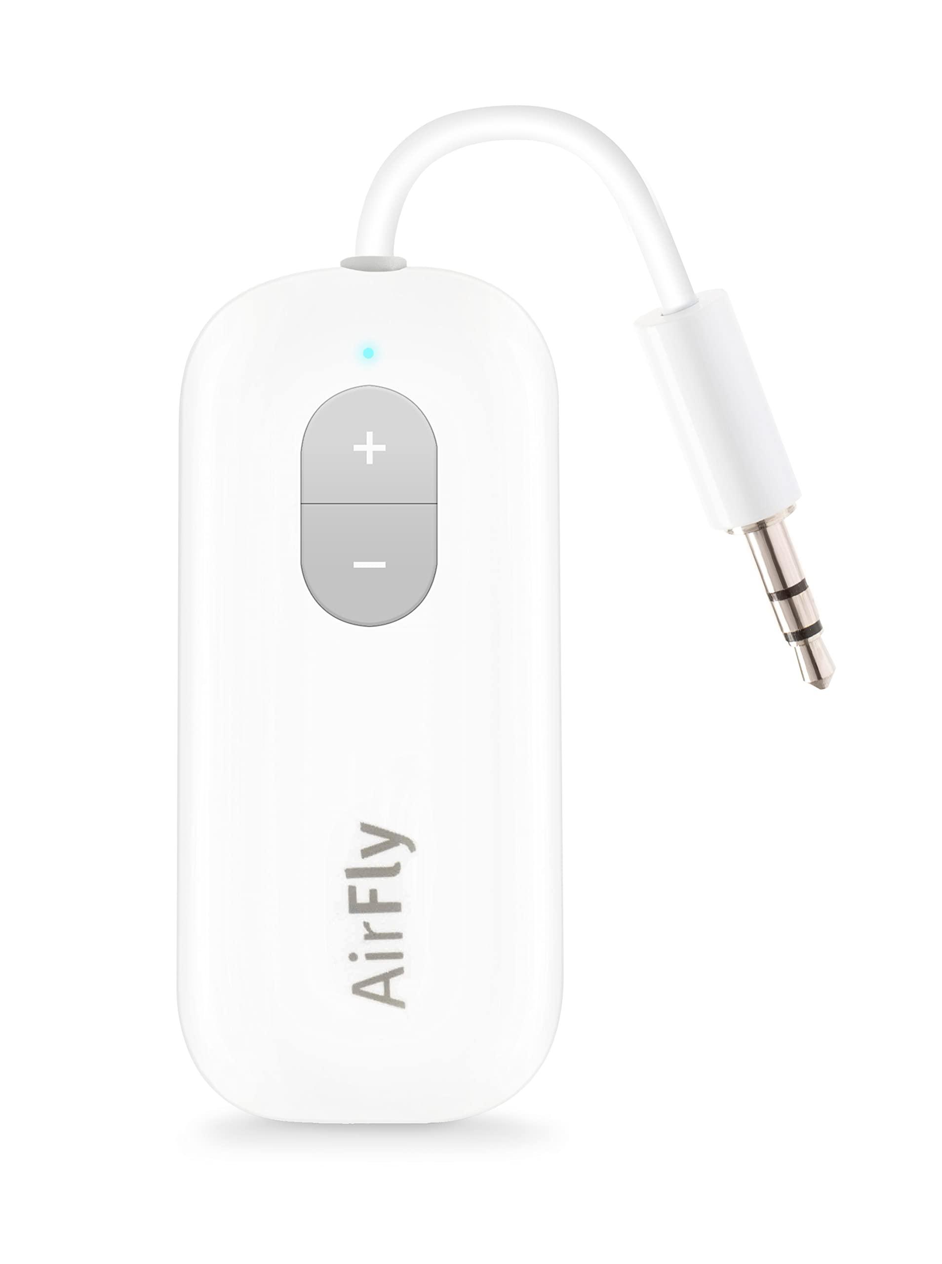 Twelve South AirFly SE | Bluetooth Wireless Audio Transmitter Adapter for AirPods/Headphones, 20+ Hr Battery, Works with 3.5mm aux Jacks on Airplanes, TVs, Gym Equipment, and Travel