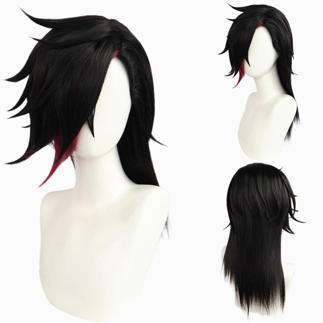Deklopoa Anime Game Arcane Vi Cosplay Wig Outfit wigs Halloween Cosplay Costume +Wig Cap(Black,Vi cosplay wig) - Image 3