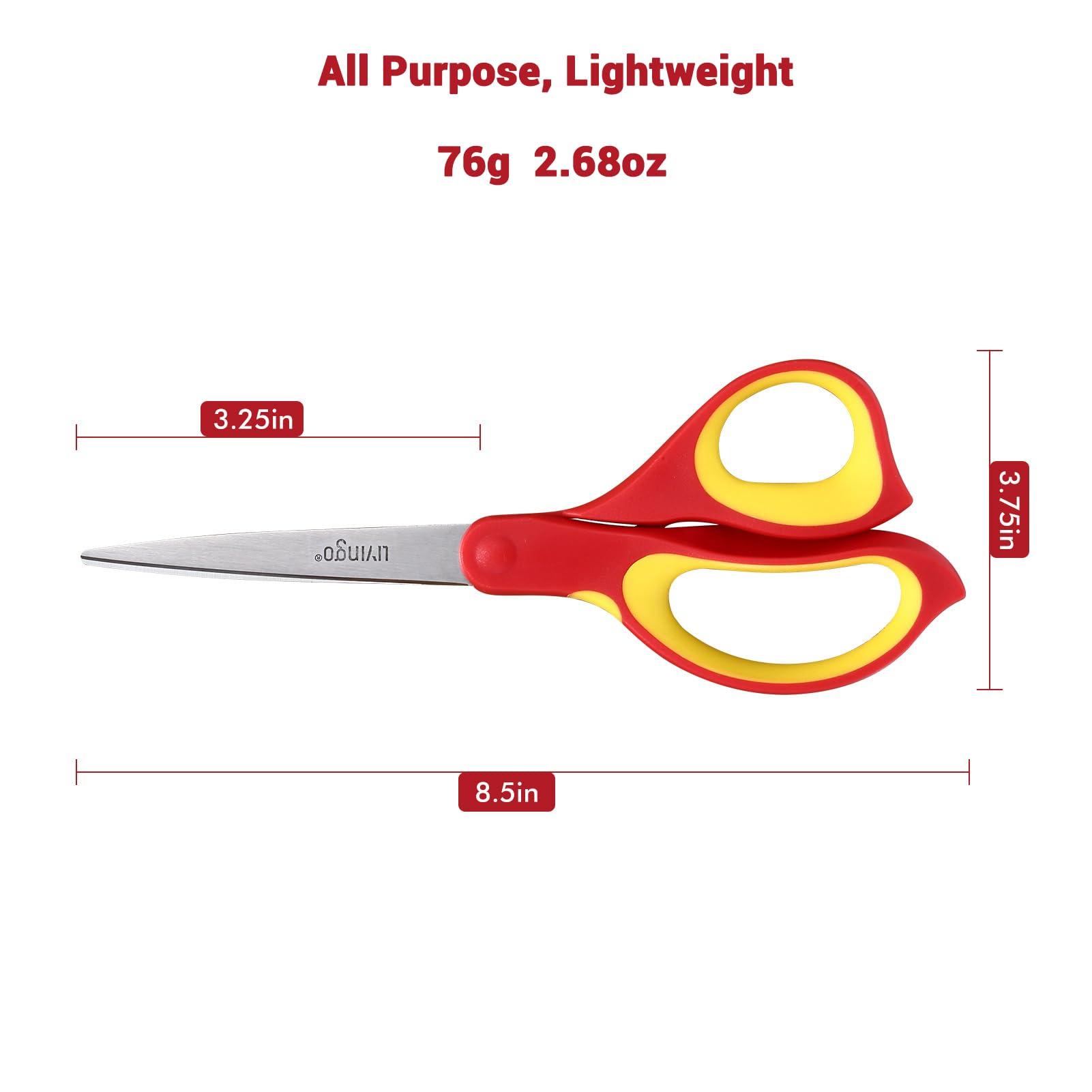 LIVINGO Left Handed Scissors All Purpose - 3 Pack 8.5 Inches Stainless Steel Sharp Adult Scissors for School Office Home Crafting Sewing Cutting Fabric Paper - Image 3