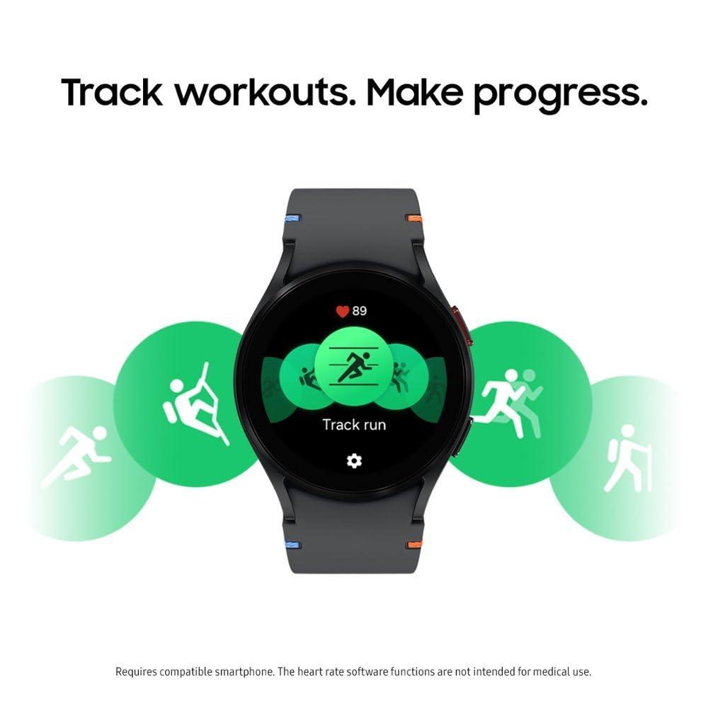 Samsung Galaxy Watch FE (40mm) AI Smartwatch w/ 1.2" Amoled Screen, Wear OS 5, Wi-Fi, Bluetooth, Heart Rate, International Model R861N (Black) - Image 8