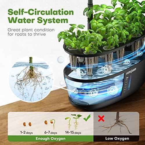 Ahopegarden Indoor Garden Hydroponics Growing System: 12 Pods Plant Germination Kit Garden Kit Growth Lamp Countertop with LED Grow Light Hydrophonic Planter Grower Harvest Vegetable Lettuce - Image 5